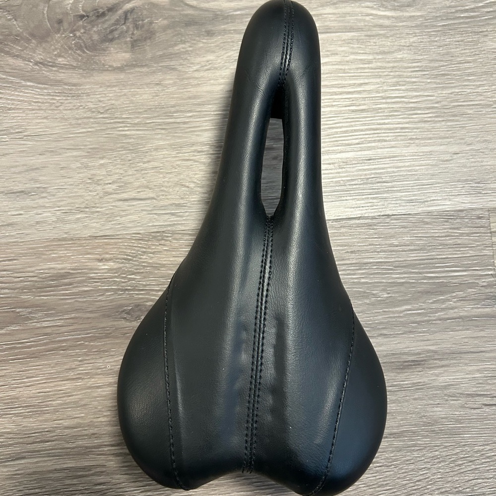 Black Leather Bicycle Saddle